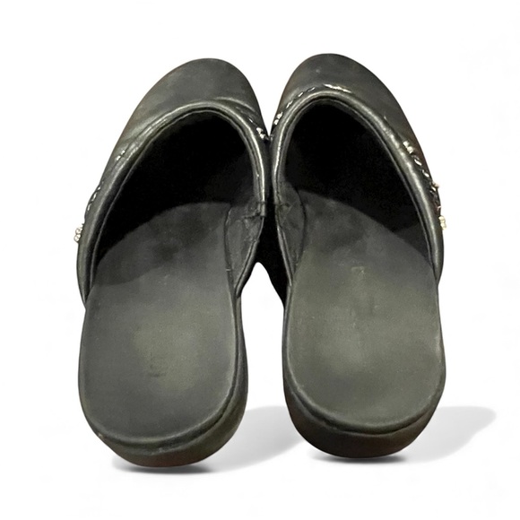 Minnetonka Black Leather Clogs with Braided Accent - 8.5 - Picture 4 of 6